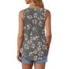 imageOFEEFAN Tank Top for Women Summer Outfits Sleeveless Blouses Dressy Casual Loose Fit Shirts Scooped Neck Pleated Front4floral Pink