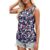 imageOFEEFAN Womens Ruched Tank Tops Crewneck Casual Summer Tops Basic Sleeveless ShirtsPatternedblack Floral