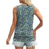 imageOFEEFAN Womens Ruched Tank Tops Crewneck Casual Summer Tops Basic Sleeveless ShirtsPatternedblue Floral