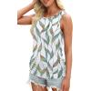 imageOFEEFAN Womens Ruched Tank Tops Crewneck Casual Summer Tops Basic Sleeveless ShirtsPatternedwhite Print