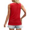 imageOFEEFAN Womens Ruched Tank Tops Crewneck Casual Summer Tops Basic Sleeveless ShirtsRed