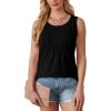 imageOFEEFAN Womens Tank Tops Loose Fit Dressy Casual Sleeveless Blouses Summer Outfits Round Neck Pleated Front Curved Hem1black