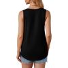 imageOFEEFAN Womens Tank Tops Loose Fit Dressy Casual Sleeveless Blouses Summer Outfits Round Neck Pleated Front Curved Hem1black