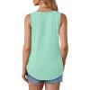 imageOFEEFAN Womens Tank Tops Loose Fit Dressy Casual Sleeveless Blouses Summer Outfits Round Neck Pleated Front Curved Hem2aqua