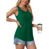 imageOFEEFAN Womens Tank Tops Loose Fit Dressy Casual Sleeveless Blouses Summer Outfits Round Neck Pleated Front Curved Hem2green