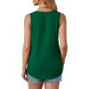 imageOFEEFAN Womens Tank Tops Loose Fit Dressy Casual Sleeveless Blouses Summer Outfits Round Neck Pleated Front Curved Hem2green