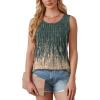 imageOFEEFAN Womens Tank Tops Loose Fit Dressy Casual Sleeveless Blouses Summer Outfits Round Neck Pleated Front Curved Hem5tiedye Greycoral