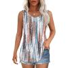 imageOFEEFAN Womens Tank Tops Loose Fit Dressy Casual Sleeveless Blouses Summer Outfits Round Neck Pleated Front Curved Hem5tiedye Multicolor