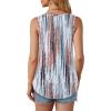 imageOFEEFAN Womens Tank Tops Loose Fit Dressy Casual Sleeveless Blouses Summer Outfits Round Neck Pleated Front Curved Hem5tiedye Multicolor