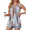 imageOFEEFAN Womens Tank Tops Loose Fit Dressy Casual Sleeveless Blouses Summer Outfits Round Neck Pleated Front Curved Hem5tiedye Multicolor
