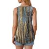 imageOFEEFAN Womens Tank Tops Loose Fit Dressy Casual Sleeveless Blouses Summer Outfits Round Neck Pleated Front Curved Hem6dots Multicolor