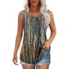 imageOFEEFAN Womens Tank Tops Loose Fit Dressy Casual Sleeveless Blouses Summer Outfits Round Neck Pleated Front Curved Hem6dots Multicolor