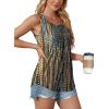 imageOFEEFAN Womens Tank Tops Loose Fit Dressy Casual Sleeveless Blouses Summer Outfits Round Neck Pleated Front Curved Hem6dots Multicolor
