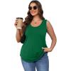 imageOFEEFAN Womens Tank Tops Loose Fit Scoop Neck Casual Summer Tops Curvy HemB Dark Green