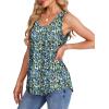 imageOFEEFAN Womens Tank Tops Loose Fit Scoop Neck Casual Summer Tops Curvy HemC Floral Blue