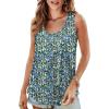 imageOFEEFAN Womens Tank Tops Loose Fit Scoop Neck Casual Summer Tops Curvy HemC Floral Blue