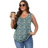 imageOFEEFAN Womens Tank Tops Loose Fit Scoop Neck Casual Summer Tops Curvy HemC Floral Blue