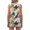 imageOFEEFAN Womens Tank Tops Loose Fit Scoop Neck Casual Summer Tops Curvy HemC Floral Print