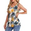 imageOFEEFAN Womens Tank Tops Loose Fit Scoop Neck Casual Summer Tops Curvy HemC Floral Print