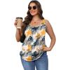 imageOFEEFAN Womens Tank Tops Loose Fit Scoop Neck Casual Summer Tops Curvy HemC Floral Print