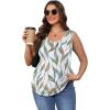 imageOFEEFAN Womens Tank Tops Loose Fit Scoop Neck Casual Summer Tops Curvy HemC Leaf Print