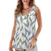 imageOFEEFAN Womens Tank Tops Loose Fit Scoop Neck Casual Summer Tops Curvy HemC Leaf Print