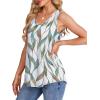 imageOFEEFAN Womens Tank Tops Loose Fit Scoop Neck Casual Summer Tops Curvy HemC Leaf Print