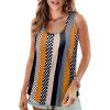 imageOFEEFAN Womens Tank Tops Loose Fit Scoop Neck Casual Summer Tops Curvy HemC Multi Stripe