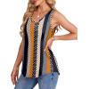 imageOFEEFAN Womens Tank Tops Loose Fit Scoop Neck Casual Summer Tops Curvy HemC Multi Stripe