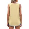imageOFEEFAN Womens Tank Tops Loose Fit Scoop Neck Casual Summer Tops Curvy HemD Apricot