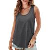 imageOFEEFAN Womens Tank Tops Loose Fit Scoop Neck Casual Summer Tops Curvy HemD Grey