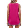 imageOFEEFAN Womens Tank Tops Loose Fit Scoop Neck Casual Summer Tops Curvy HemD Hot Pink