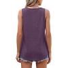 imageOFEEFAN Womens Tank Tops Loose Fit Scoop Neck Casual Summer Tops Curvy HemD W Purple
