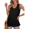 imageOFEEFAN Womens Tank Tops Sleeveless Scoop Neck Loose Fit Summer Clothes2black