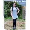 imageOFEEFAN Womens Tank Tops Sleeveless Scoop Neck Loose Fit Summer Clothes3grey