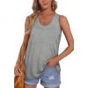 imageOFEEFAN Womens Tank Tops Sleeveless Scoop Neck Loose Fit Summer Clothes3grey