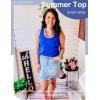 imageOFEEFAN Womens Tank Tops Sleeveless Scoop Neck Loose Fit Summer Clothes6blue