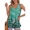 imageOFEEFAN Womens Tank Tops Sleeveless Scoop Neck Loose Fit Summer Clothes70floral Teal