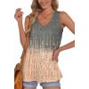 imageOFEEFAN Womens Tank Tops Sleeveless Scoop Neck Loose Fit Summer Clothes70tiedye Grey Coral
