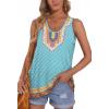 imageOFEEFAN Womens Tank Tops Sleeveless Scoop Neck Loose Fit Summer Clothes8boho Blue