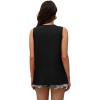 imageOFEEFAN Womens Tank Tops Summer Pleated Crew Neck Sleeveless Tops for Women Ruched Loose01black