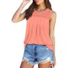 imageOFEEFAN Womens Tank Tops Summer Pleated Crew Neck Sleeveless Tops for Women Ruched Loose04coral