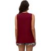 imageOFEEFAN Womens Tank Tops Summer Pleated Crew Neck Sleeveless Tops for Women Ruched Loose08burgundy