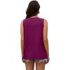 imageOFEEFAN Womens Tank Tops Summer Pleated Crew Neck Sleeveless Tops for Women Ruched Loose10fuchsia Red