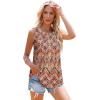 imageOFEEFAN Womens Tank Tops Summer Pleated Crew Neck Sleeveless Tops for Women Ruched Loose17boho