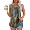 imageOFEEFAN Womens Tank Tops Loose Fit Dressy Casual Sleeveless Blouses Summer Outfits Round Neck Pleated Front Curved Hem6dots Multicolor