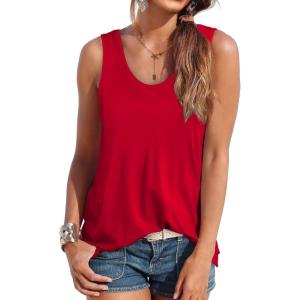 imageOFEEFAN Womens Tank Tops Sleeveless Scoop Neck Loose Fit Summer Clothes41red