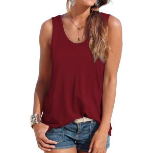 imageOFEEFAN Womens Tank Tops Sleeveless Scoop Neck Loose Fit Summer Clothes4wine