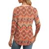 imageOFEEFAN 34 Length Sleeve Womens Tops Round Neck Blouses Dressy Casual Basic Pleated Shirts 2025Patternedboho Floral