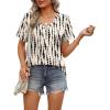 imageOFEEFAN Womens T Shirts V Neck Short Sleeve Casual Tops Loose Fit Basic Tees with Curved HemZblack Spot
